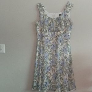 Blue, green and white dress